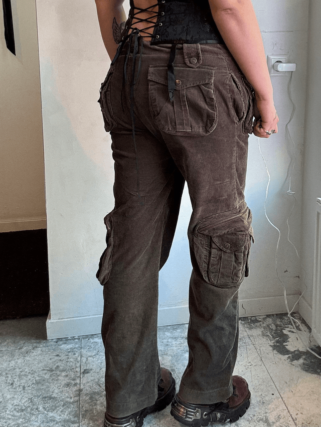 brown cargo corduroy pants