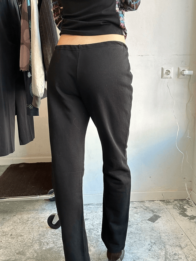 gas black low waist trainers pants